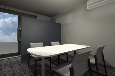 オフィスデザインイメージパース　応接室　ブルー1パターン