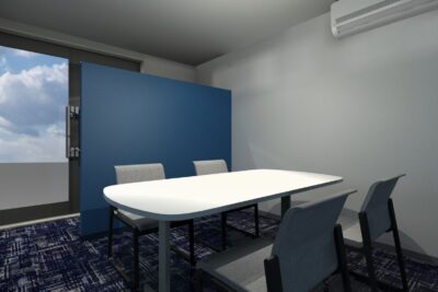 オフィスデザインイメージパース　応接室　ブルー2パターン
